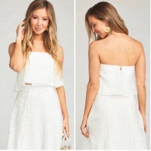 Show Me Your MuMu Wish Crop Top - Checkered Ivory
